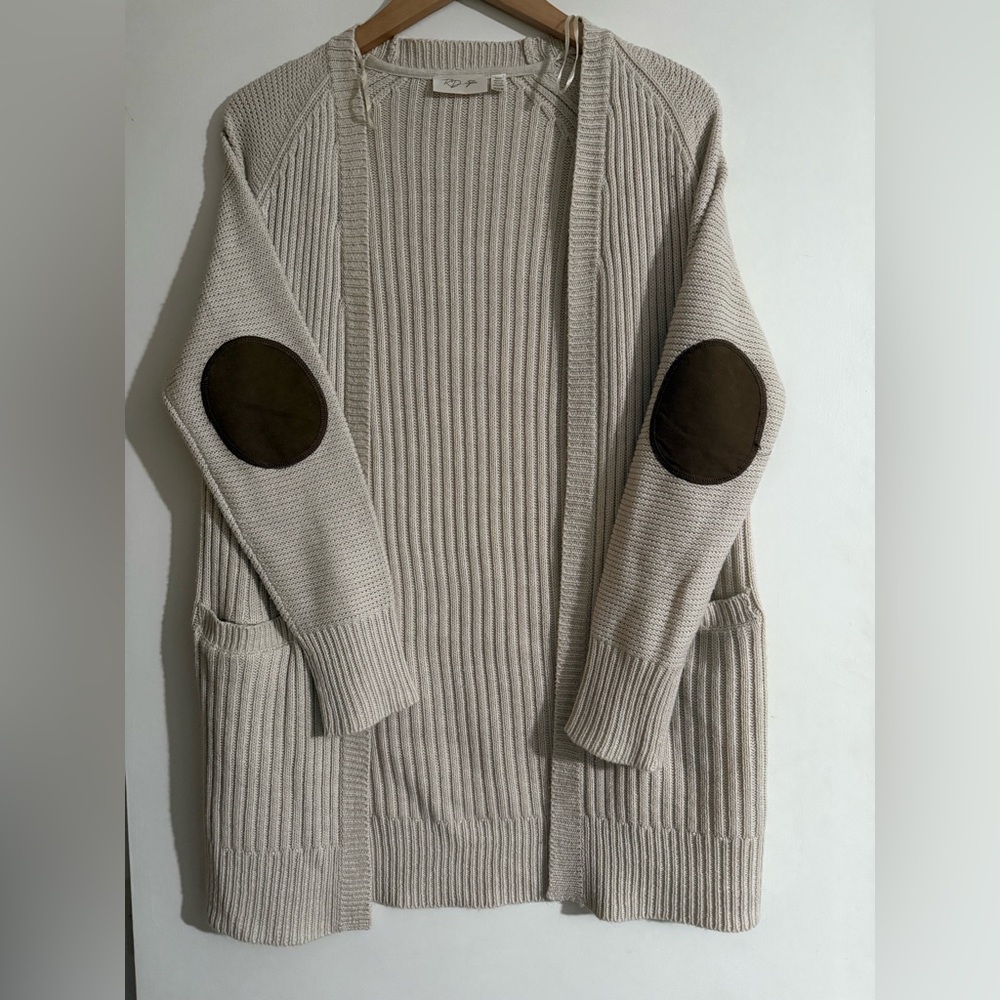 RD Style Beige Cardigan with Dark Patches